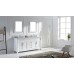 Victoria 72" Double Bathroom Vanity in White with Marble Top and Round Sink with Polished Chrome Faucet and Mirrors - B07D3ZGK26